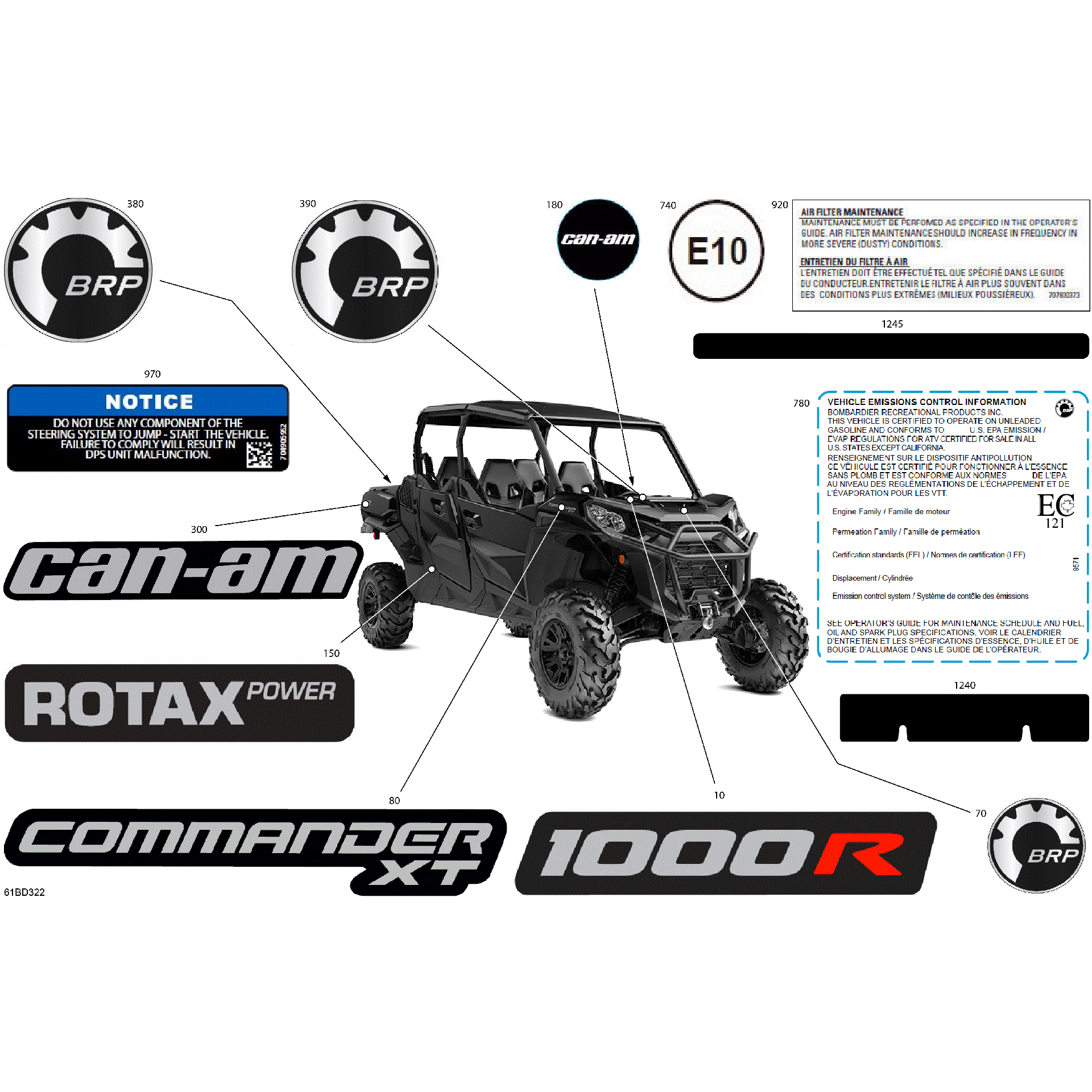 An Image of a Genuine Can-Am Parts Schematic Diagram showing the schematic - BODY - DECALS