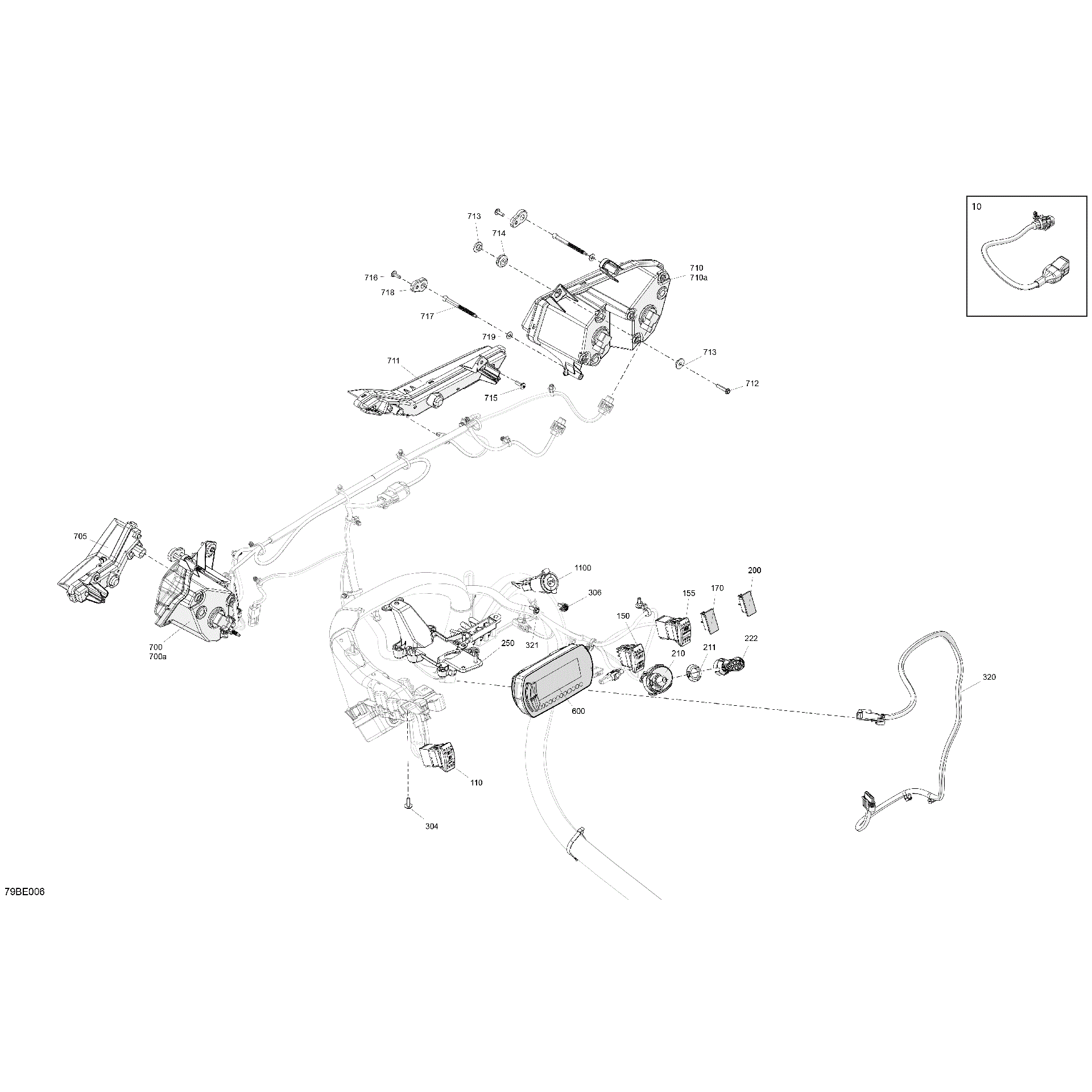 An Image of a Genuine Can-Am Parts Schematic Diagram showing the schematic - ELECTRIC - FRONT SECTION