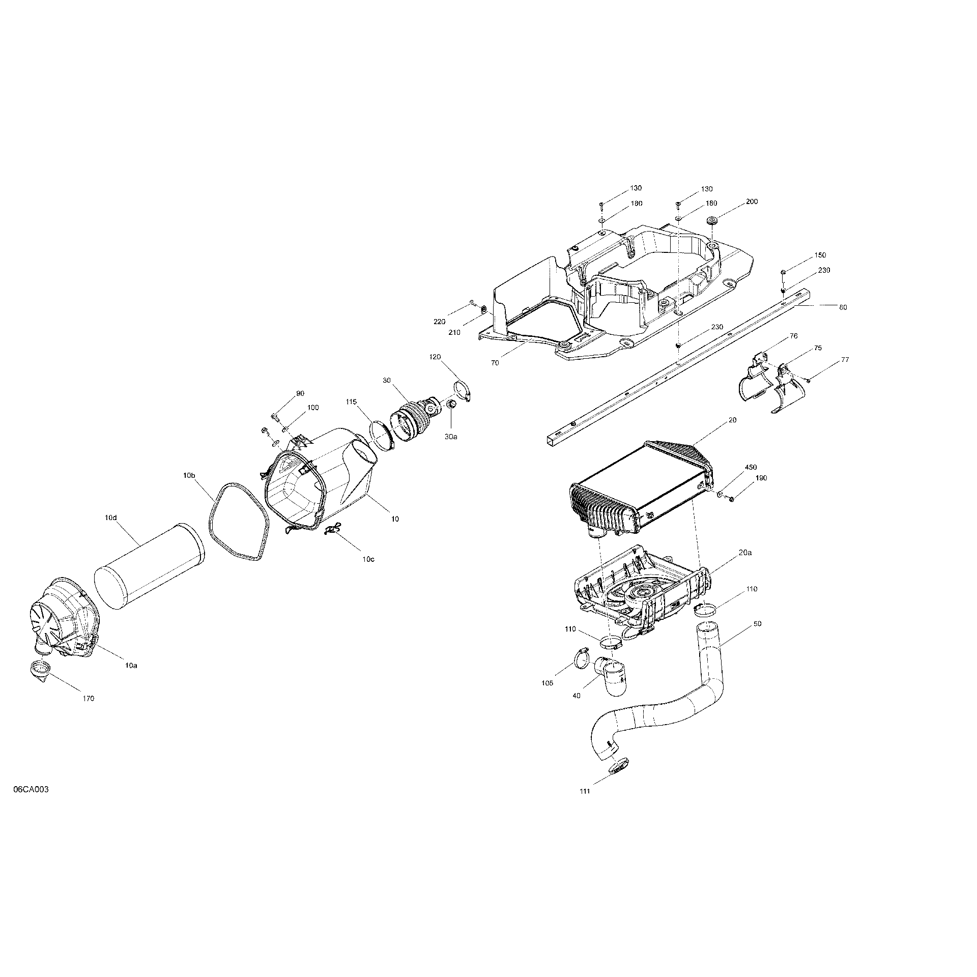 An Image of a Genuine Can-Am Parts Schematic Diagram showing the schematic - ENGINE - AIR INTAKE