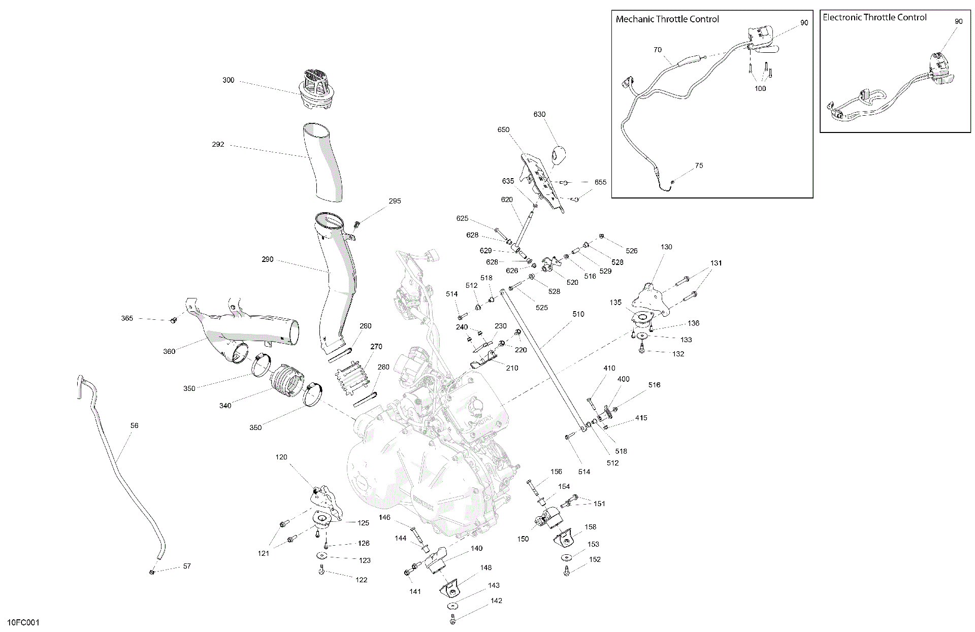 An Image of a Genuine Can-Am Parts Schematic Diagram showing the schematic - ENGINE - SYSTEM