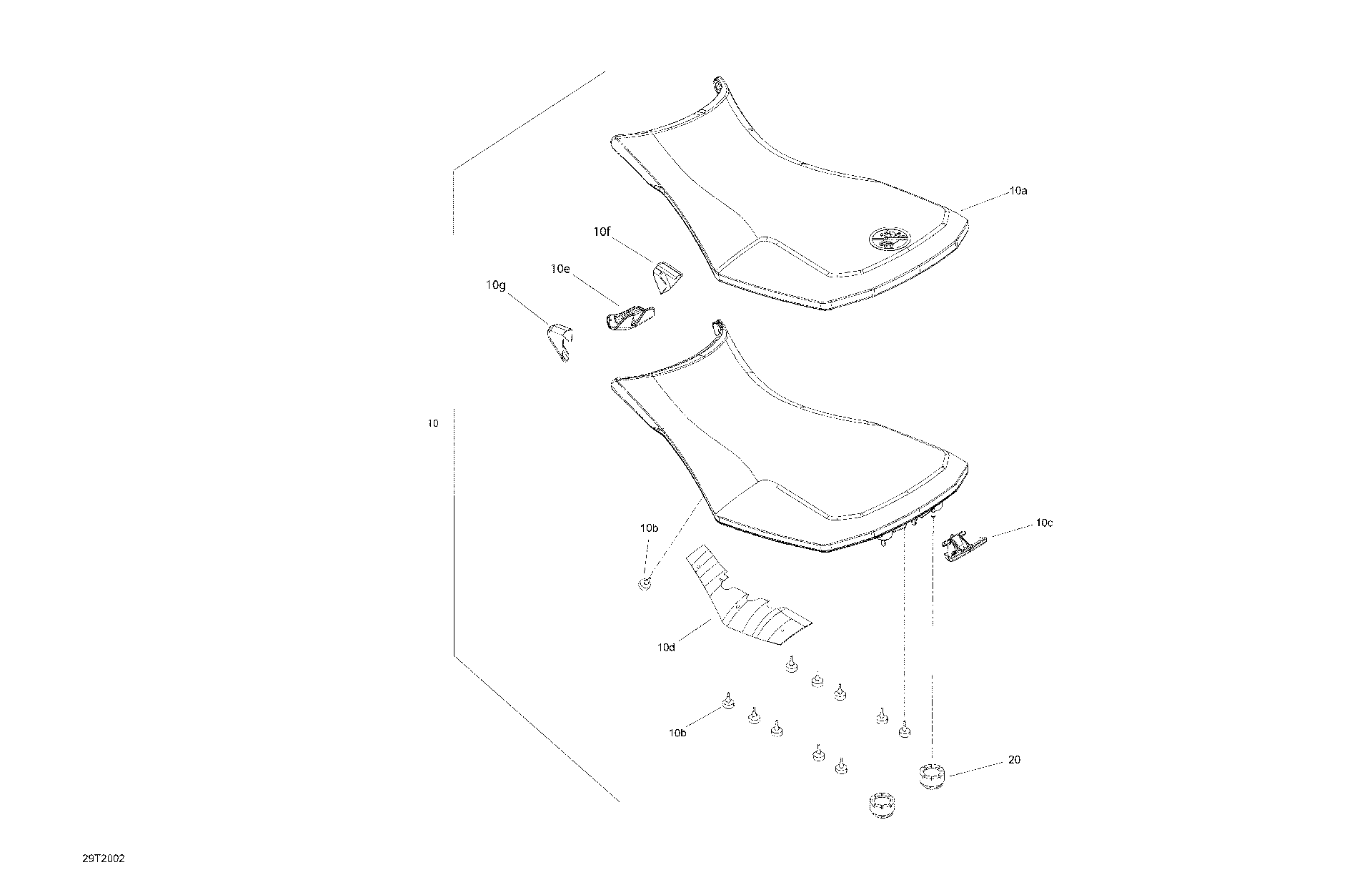 An Image of a Genuine Can-Am Parts Schematic Diagram showing the schematic - SEAT