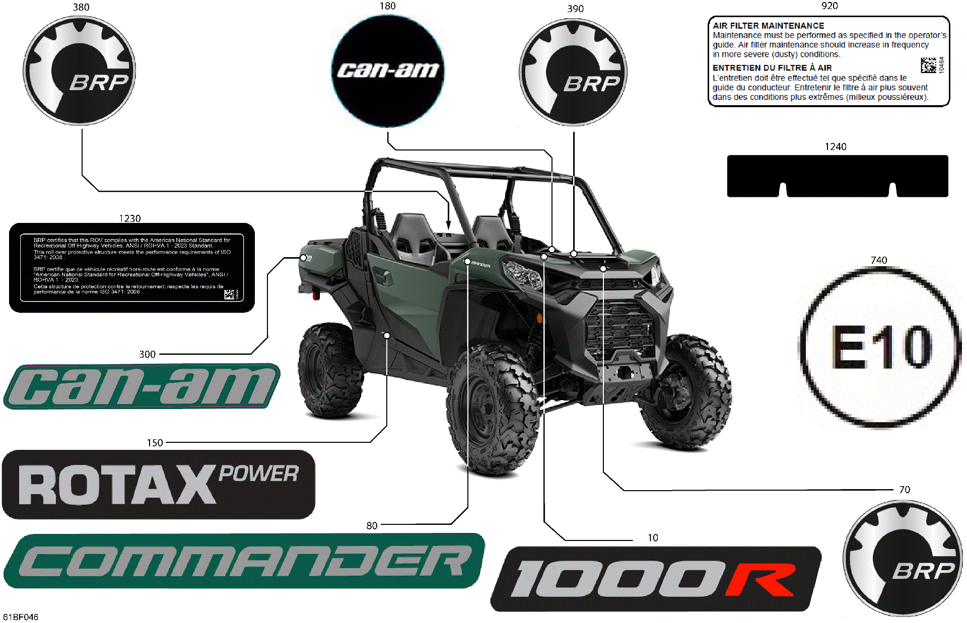 An Image of a Genuine Can-Am Parts Schematic Diagram showing the schematic - BODY - DECALS