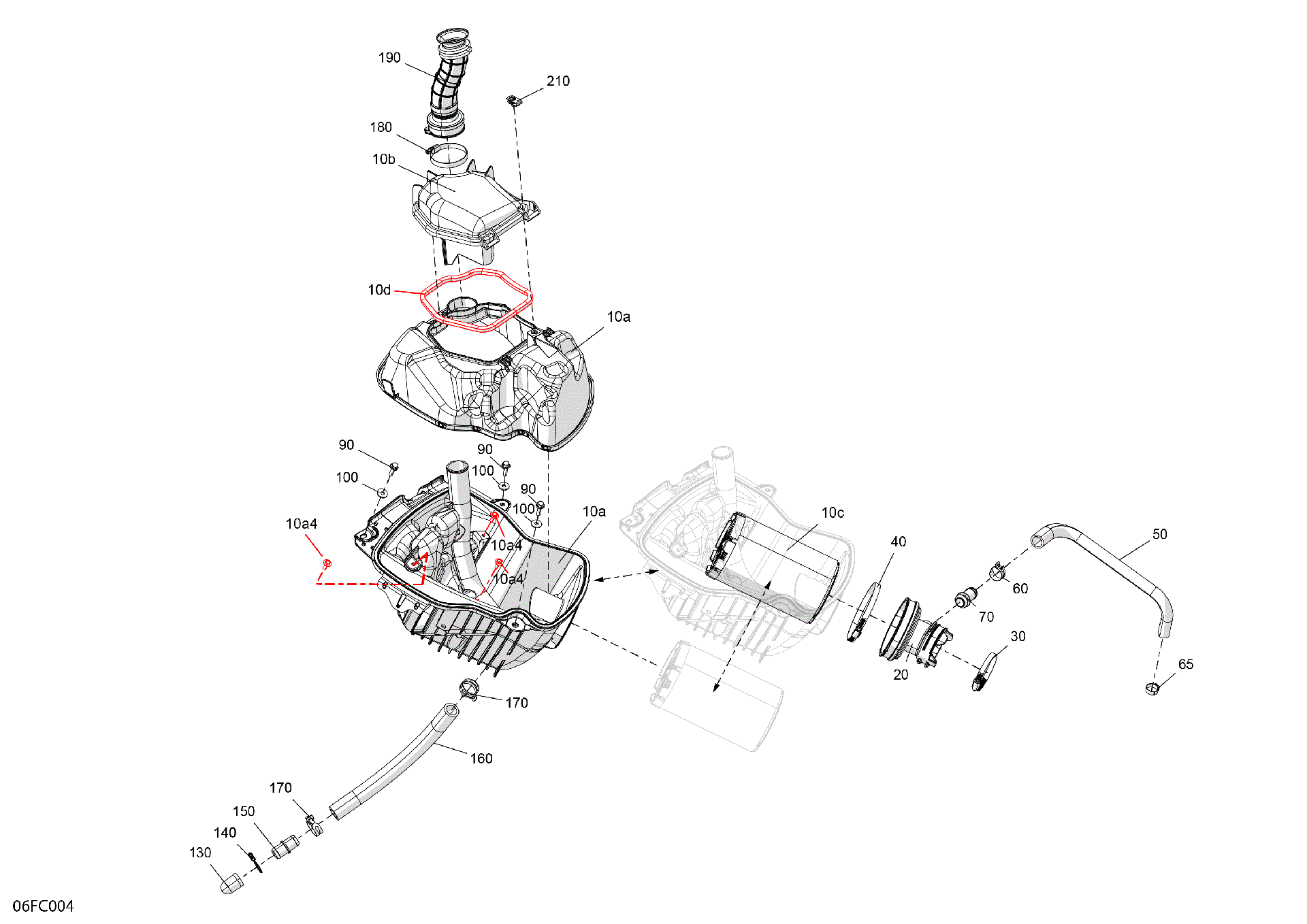 An Image of a Genuine Can-Am Parts Schematic Diagram showing the schematic - ENGINE - AIR INTAKE