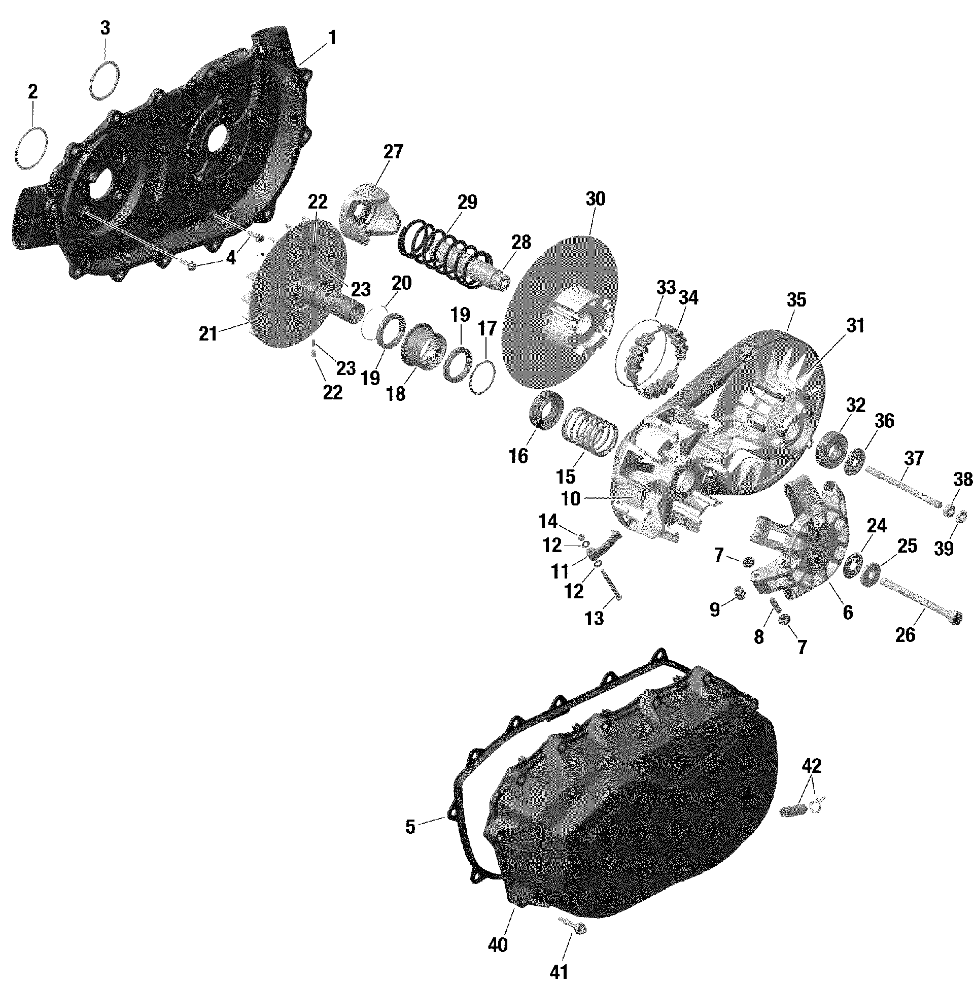 An Image of a Genuine Can-Am Parts Schematic Diagram showing the schematic - ROTAX - TRANSMISSION