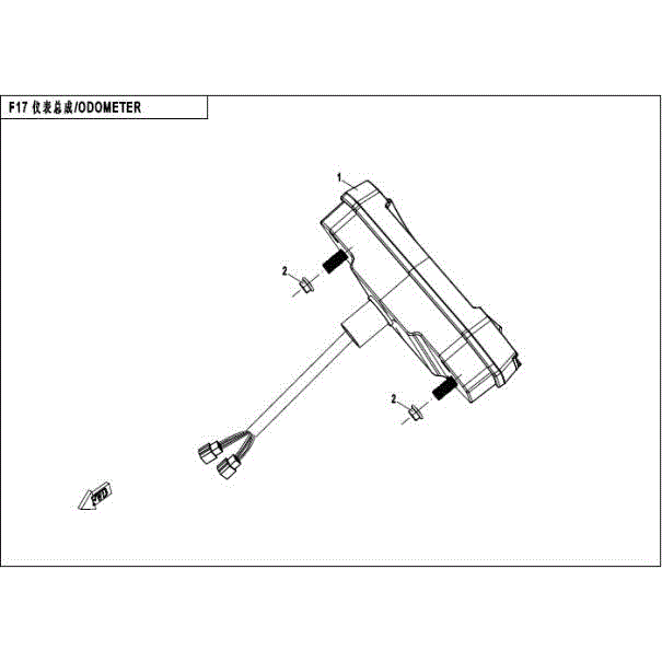 An Image of a genuine CFMOTO Parts Schematic Diagram showing the group - ODOMETER - 2016 CFMOTO CFORCE 400
