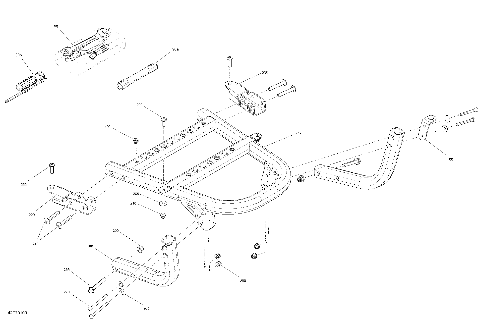 An Image of a Genuine Can-Am Parts Schematic Diagram showing the schematic - FRONT STORAGE COMPARTMENT