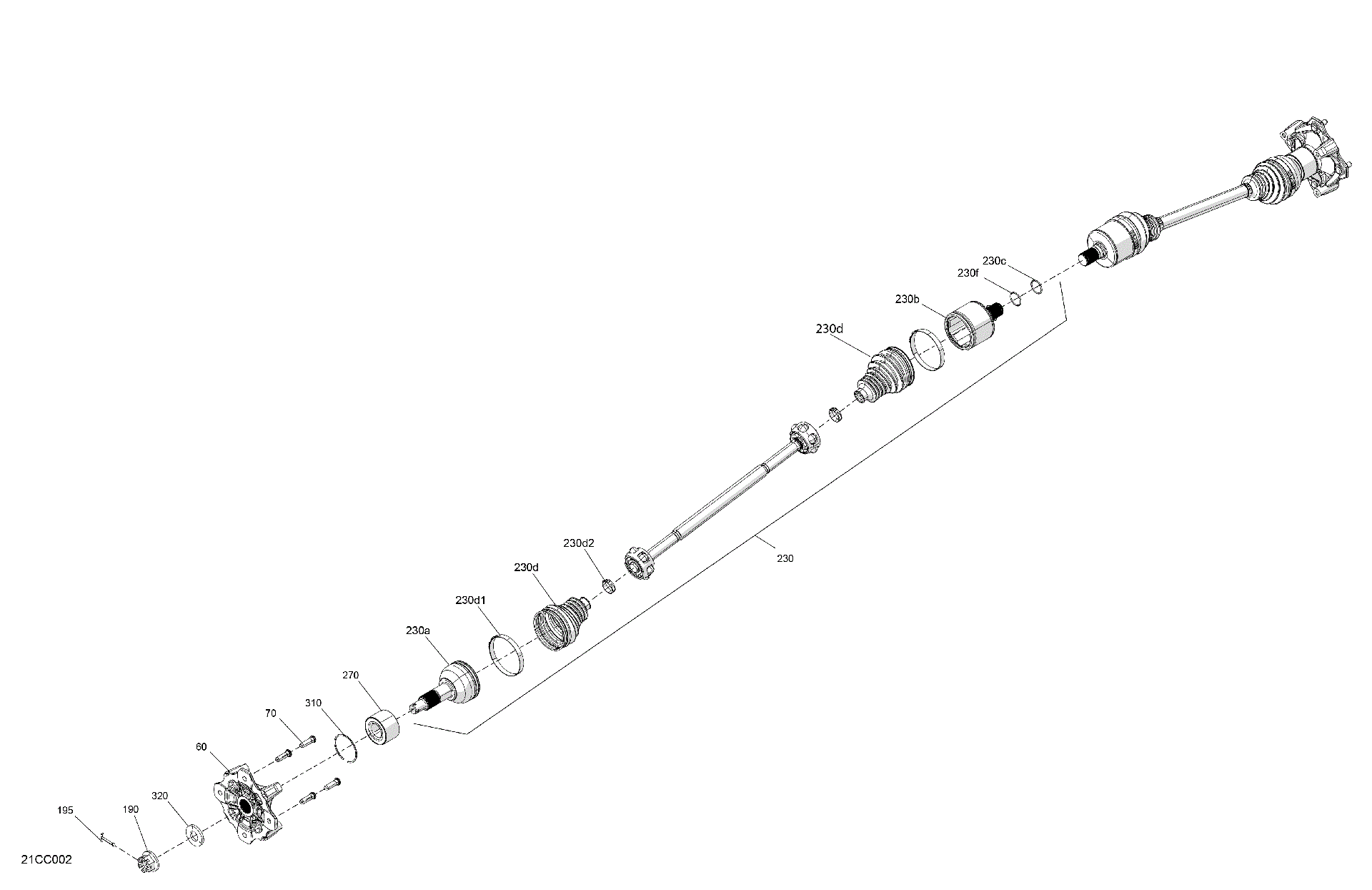 An Image of a Genuine Can-Am Parts Schematic Diagram showing the schematic - DRIVE - REAR - COMMON PARTS