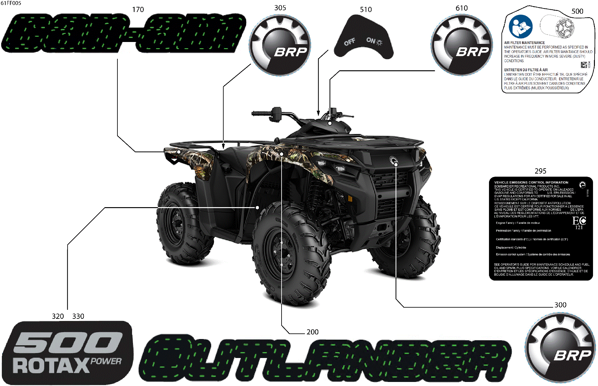 An Image of a Genuine Can-Am Parts Schematic Diagram showing the schematic - BODY - FEATURE DECALS