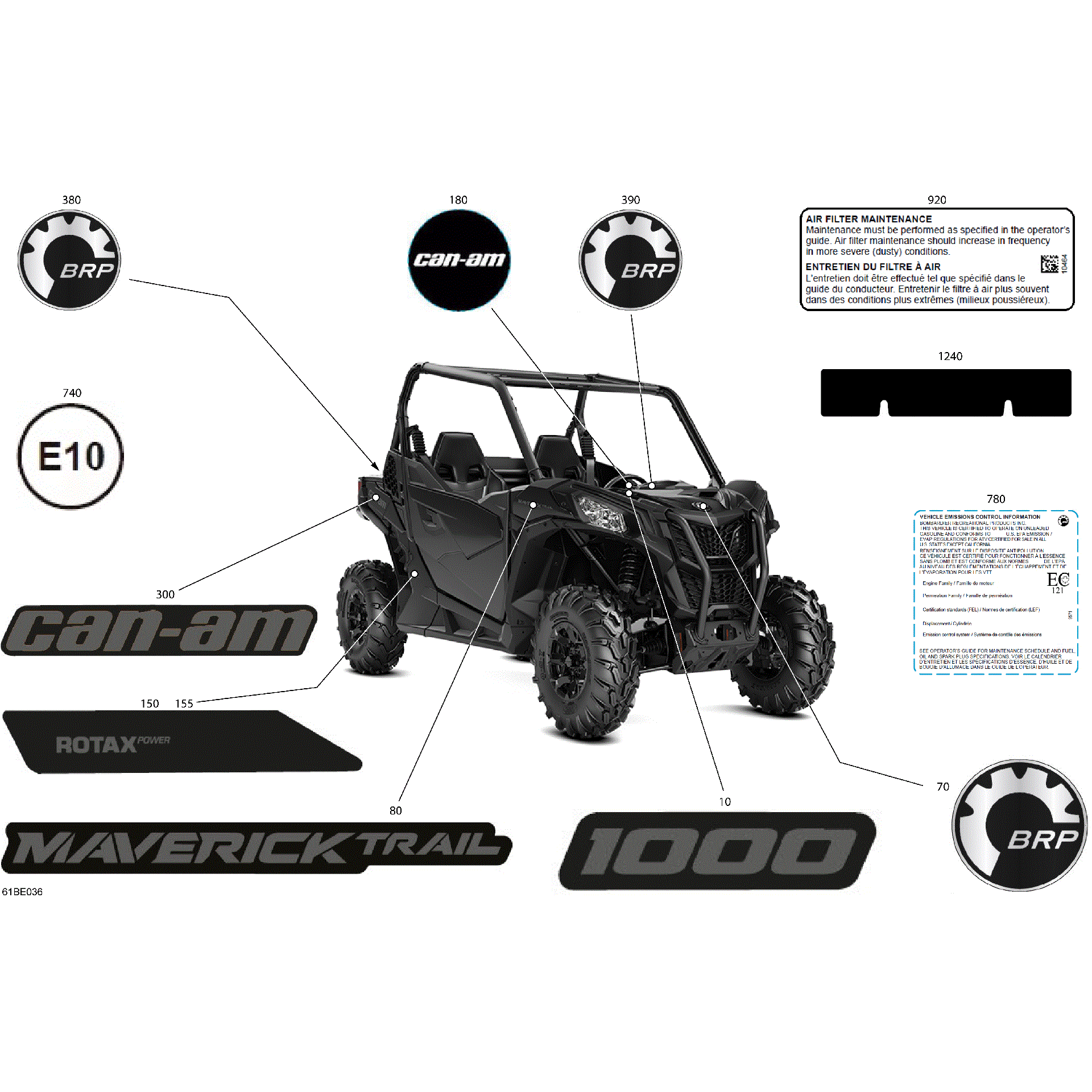 An Image of a Genuine Can-Am Parts Schematic Diagram showing the schematic - BODY - DECALS