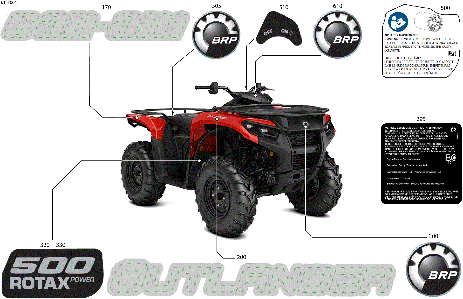 An Image of a Genuine Can-Am Parts Schematic Diagram showing the schematic - BODY - FEATURE DECALS