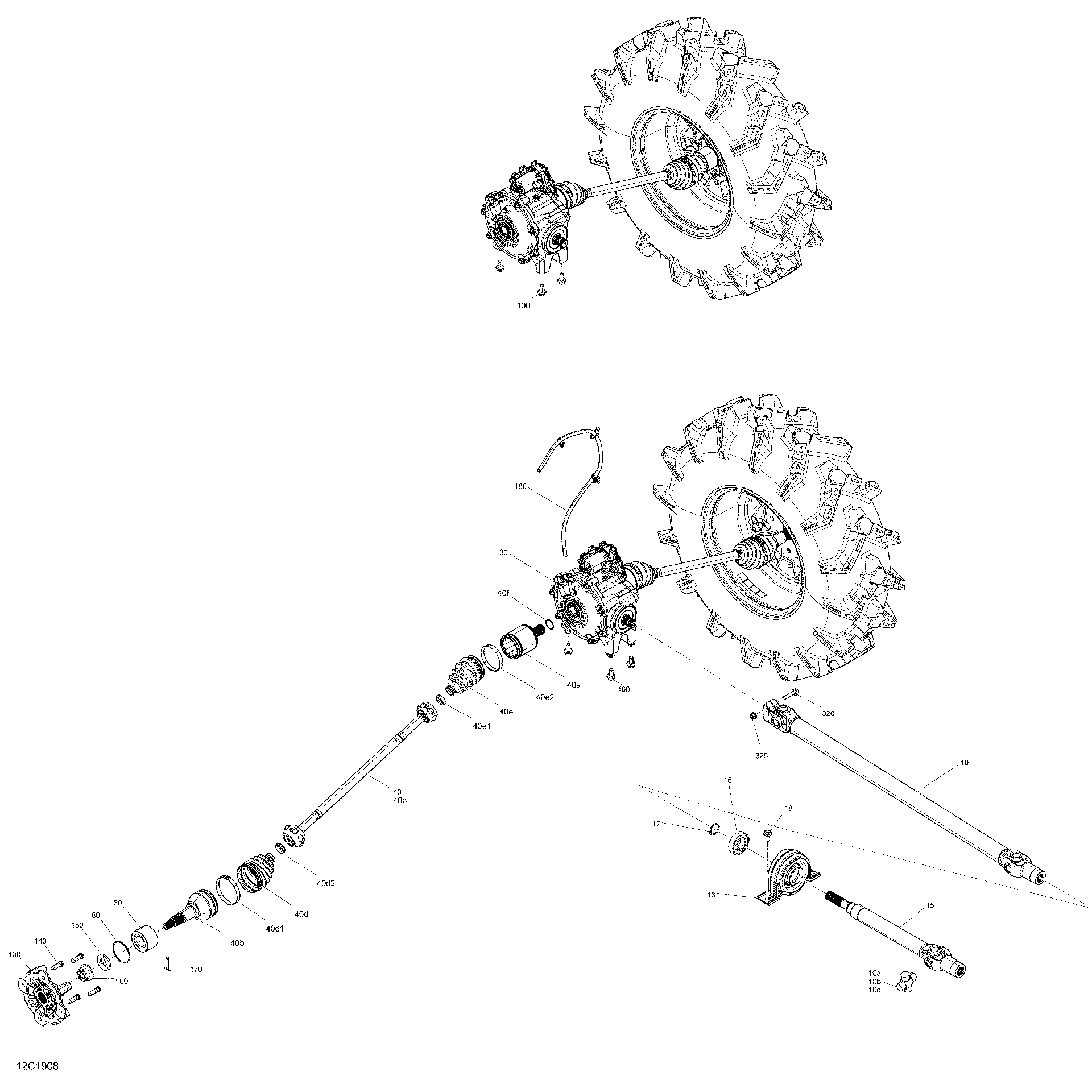 An Image of a Genuine Can-Am Parts Schematic Diagram showing the schematic - FRONT DRIVE - 1000R EFI