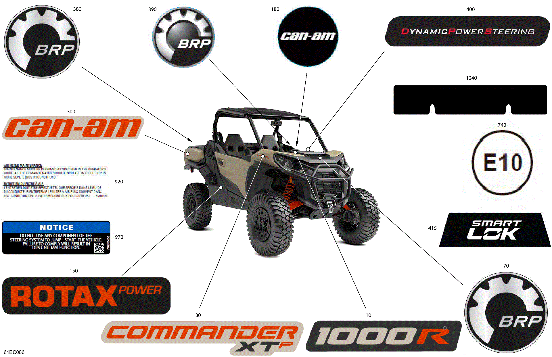 An Image of a Genuine Can-Am Parts Schematic Diagram showing the schematic - BODY - DECALS