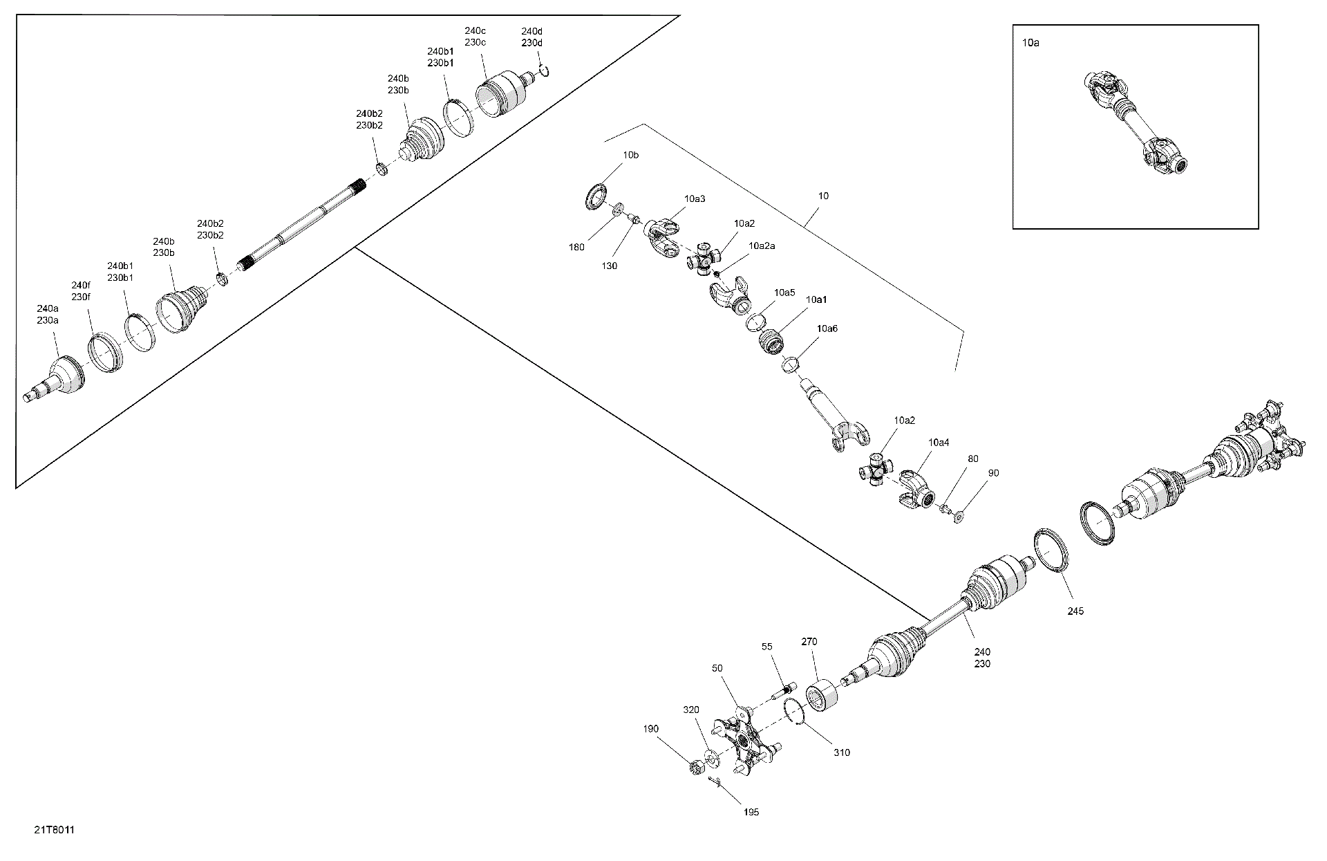 An Image of a Genuine Can-Am Parts Schematic Diagram showing the schematic - DRIVE - REAR - COMMON PARTS
