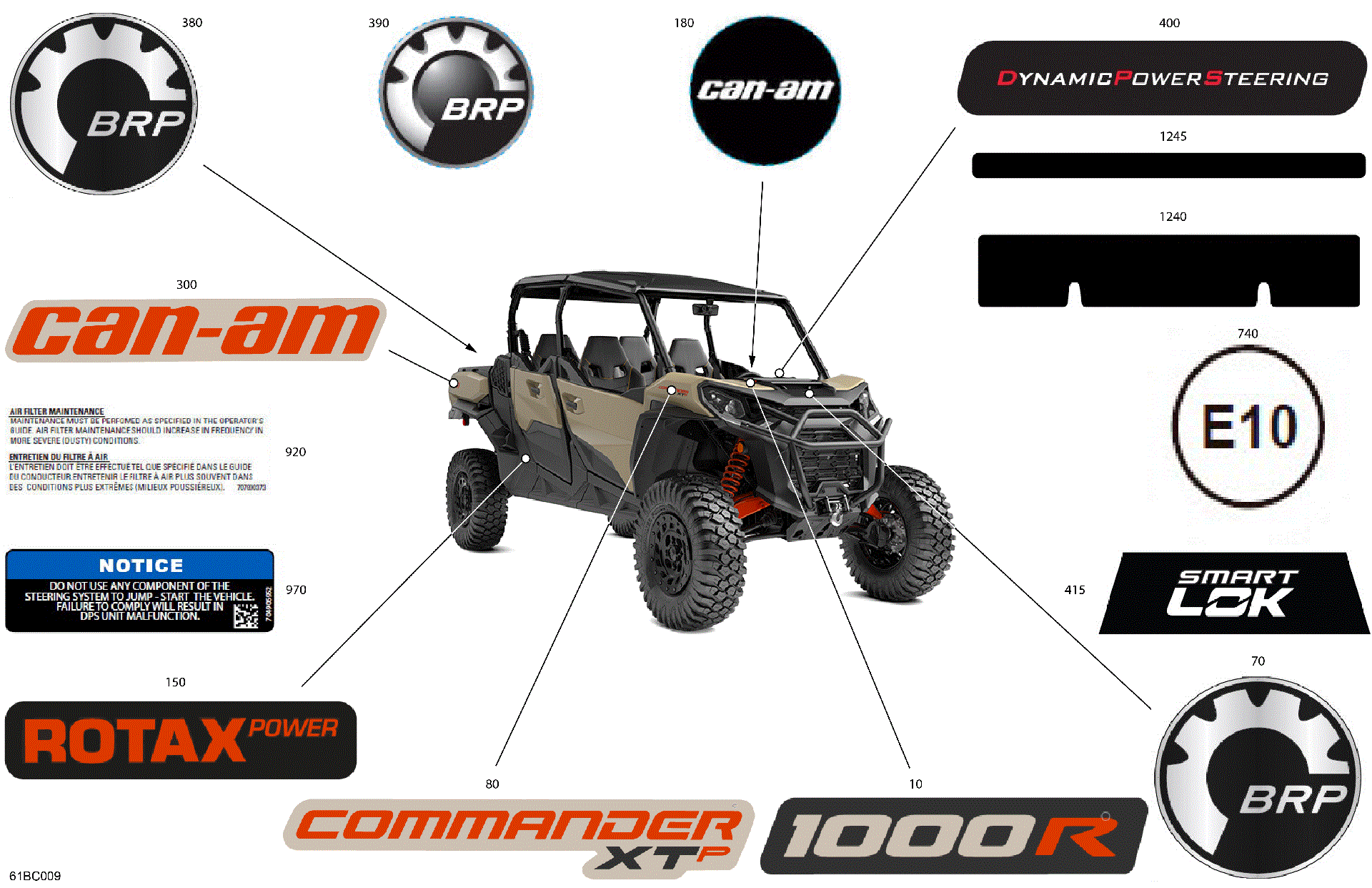 An Image of a Genuine Can-Am Parts Schematic Diagram showing the schematic - BODY - DECALS