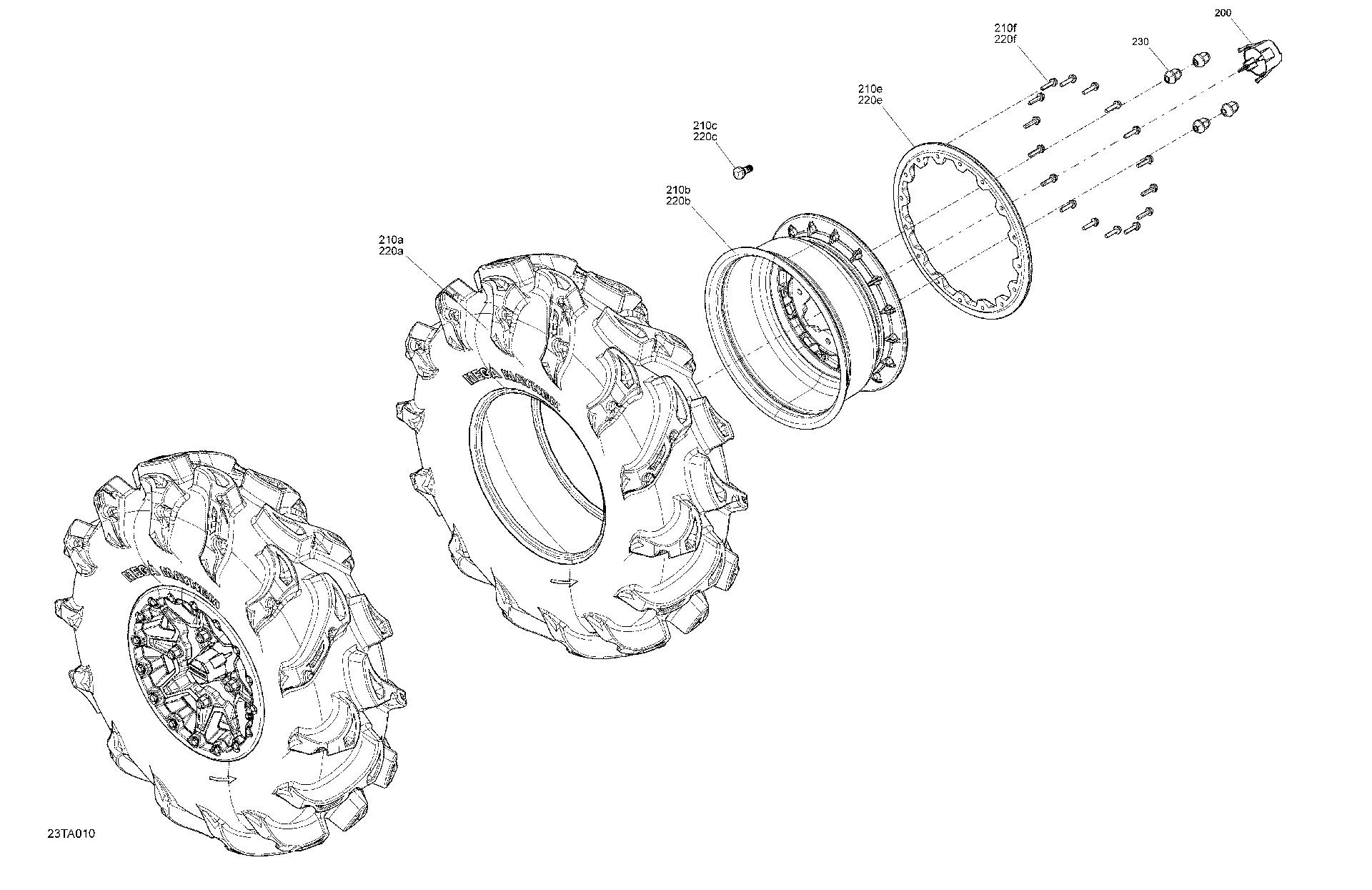 An Image of a Genuine Can-Am Parts Schematic Diagram showing the schematic - DRIVE - FRONT WHEELS