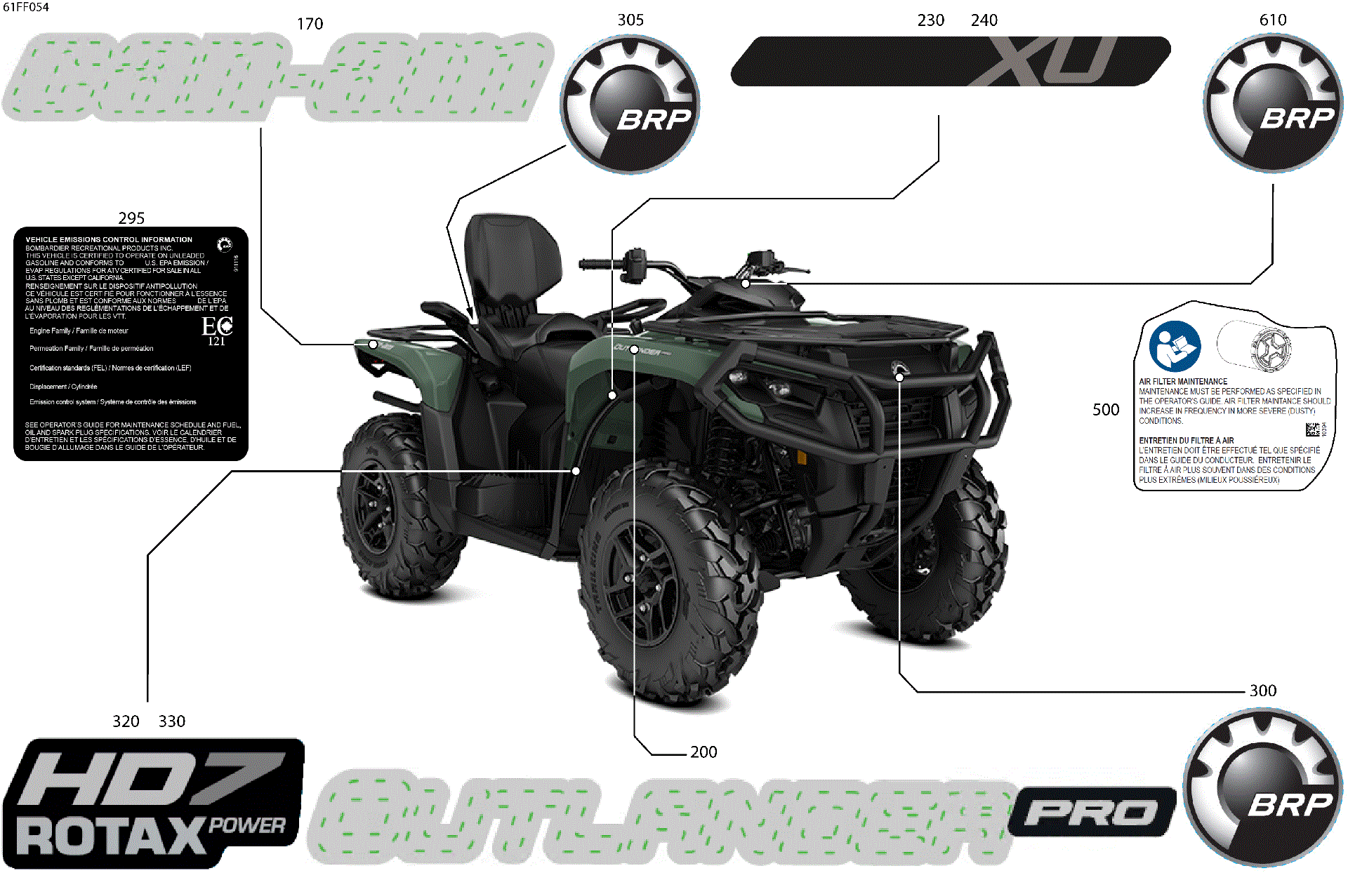 An Image of a Genuine Can-Am Parts Schematic Diagram showing the schematic - BODY - FEATURE DECALS
