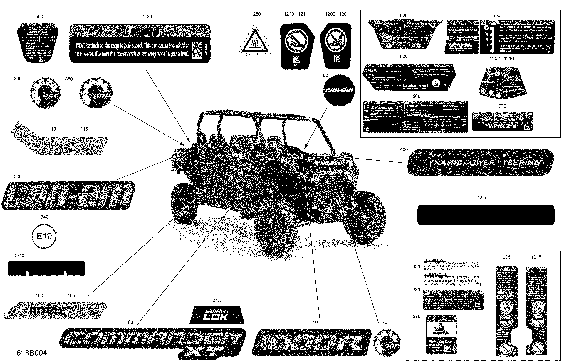 An Image of a Genuine Can-Am Parts Schematic Diagram showing the schematic - BODY - DECALS