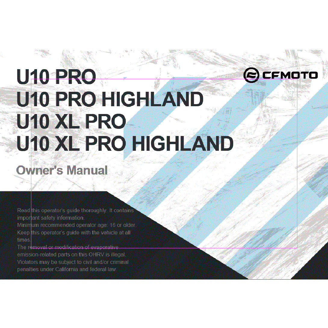 An Image of a Genuine CFMOTO Parts Schematic Diagram showing the schematic - OWNERS MANUAL - 2025 CFMOTO UFORCE U10XL PRO HIGHLAND