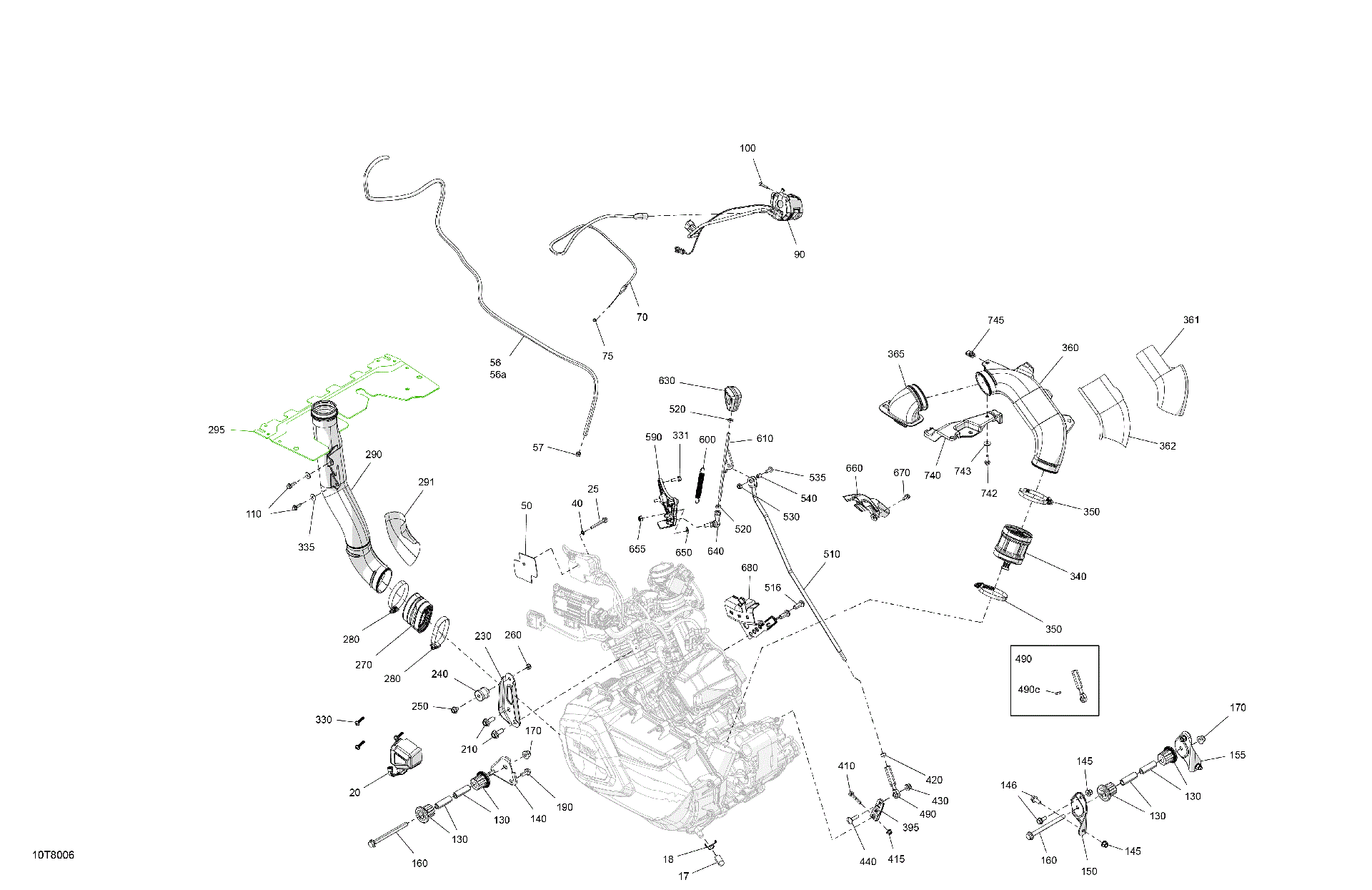 An Image of a Genuine Can-Am Parts Schematic Diagram showing the schematic - ENGINE - SYSTEM