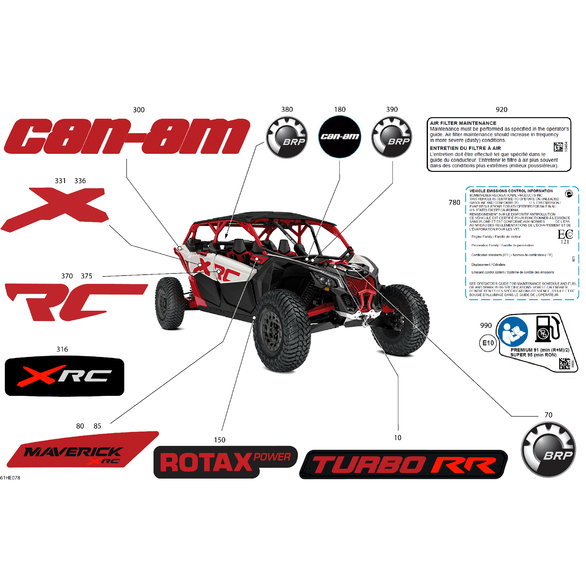 An Image of a Genuine Can-Am Parts Schematic Diagram showing the schematic - BODY - DECALS