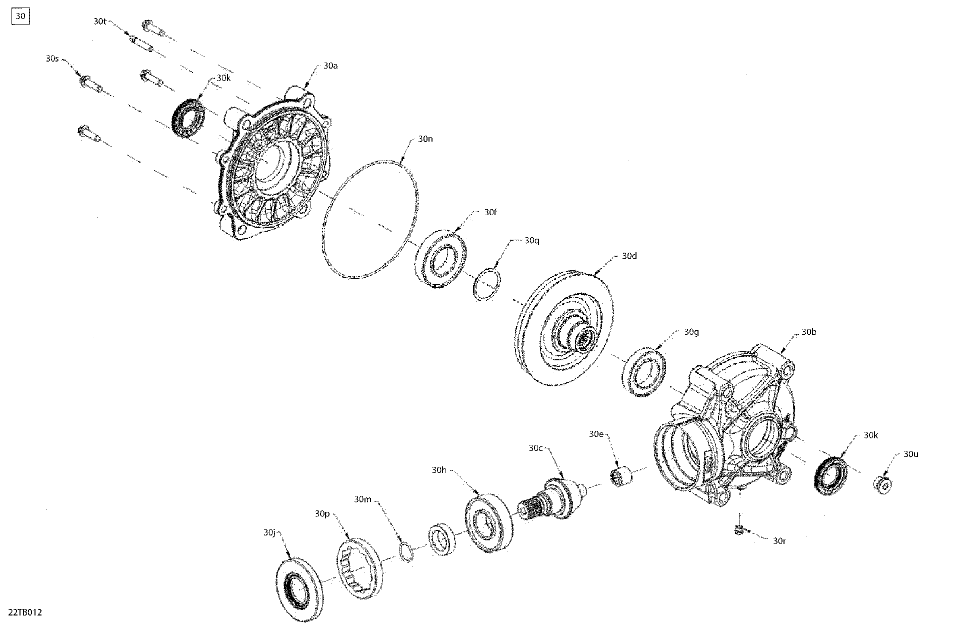 An Image of a Genuine Can-Am Parts Schematic Diagram showing the schematic - DRIVE - FINAL DRIVE UNIT