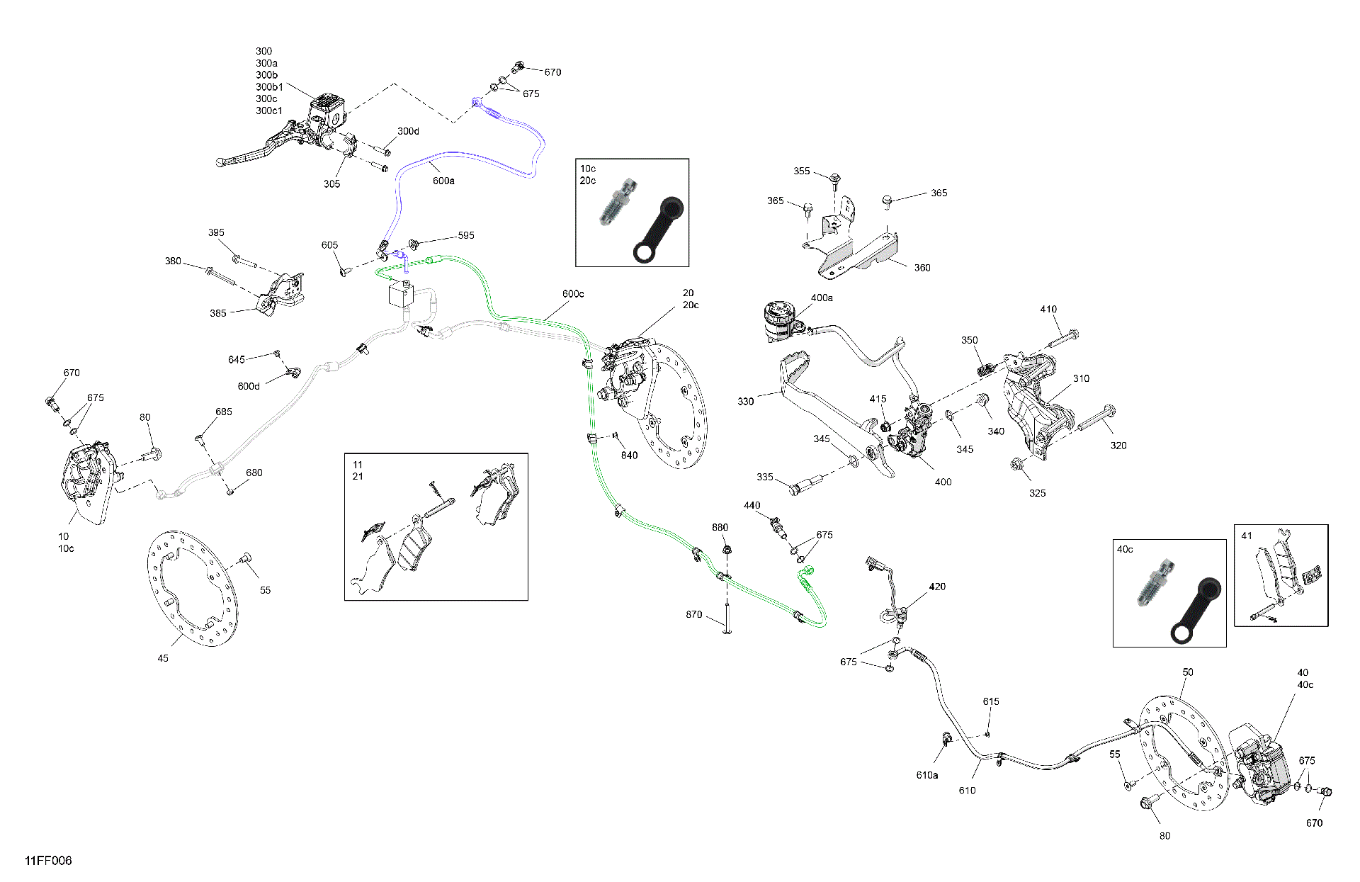 An Image of a Genuine Can-Am Parts Schematic Diagram showing the schematic - MECHANIC - BRAKE SYSTEM
