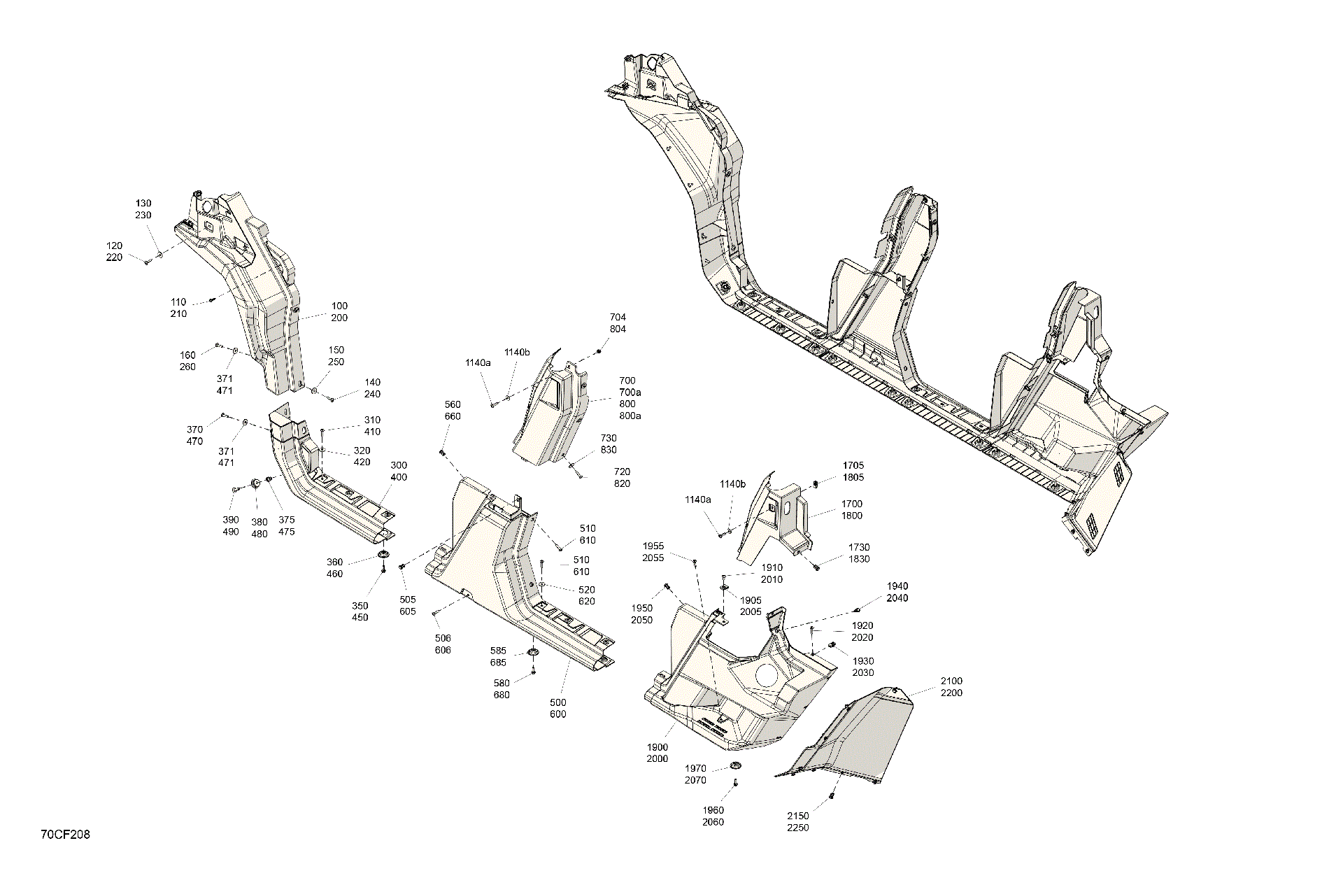 An Image of a Genuine Can-Am Parts Schematic Diagram showing the schematic - BODY - SYSTEM