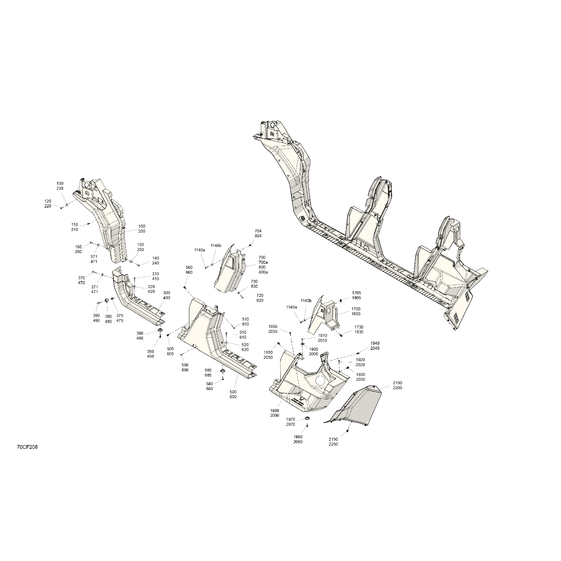 An Image of a Genuine Can-Am Parts Schematic Diagram showing the schematic - BODY - SYSTEM