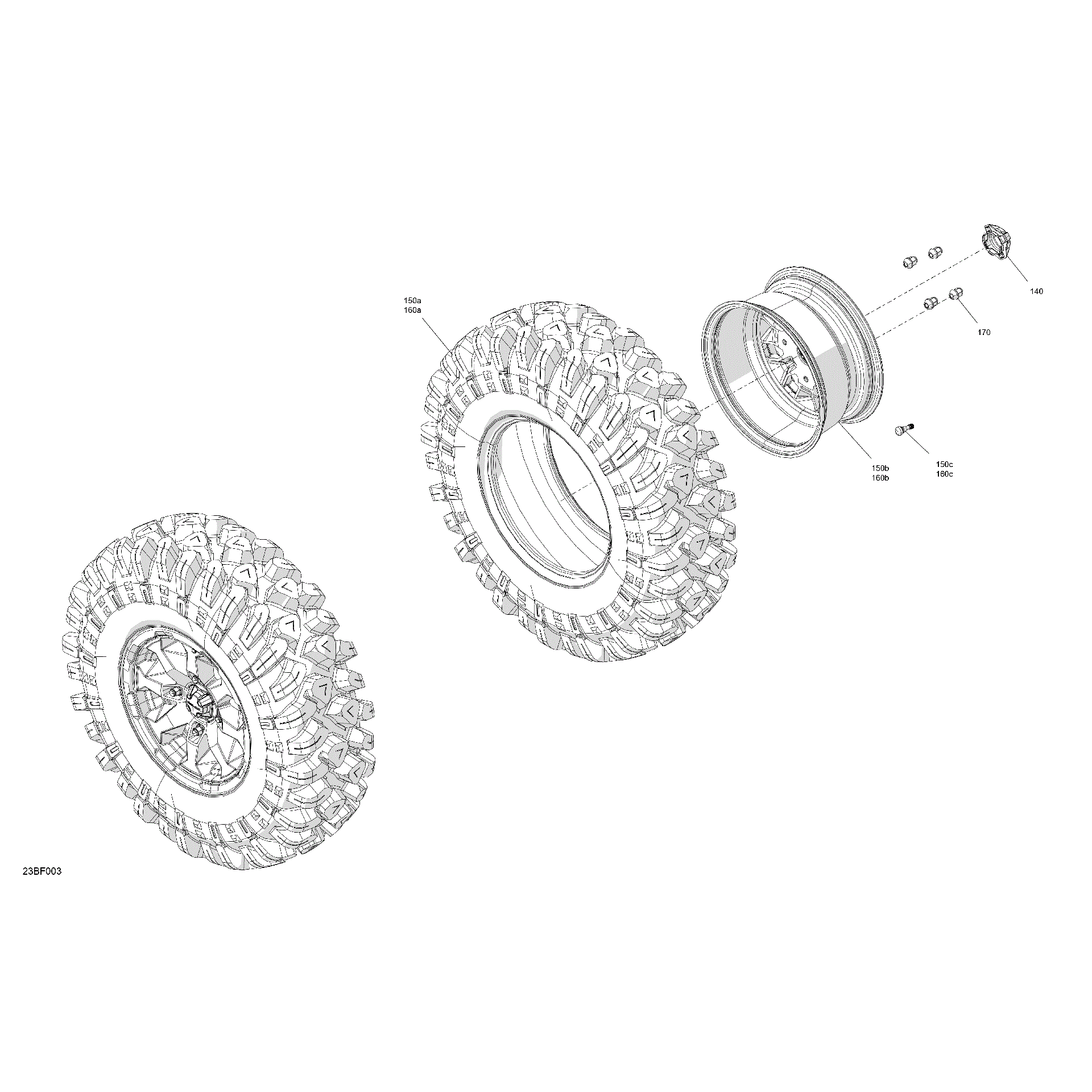 An Image of a Genuine Can-Am Parts Schematic Diagram showing the schematic - DRIVE - REAR WHEELS