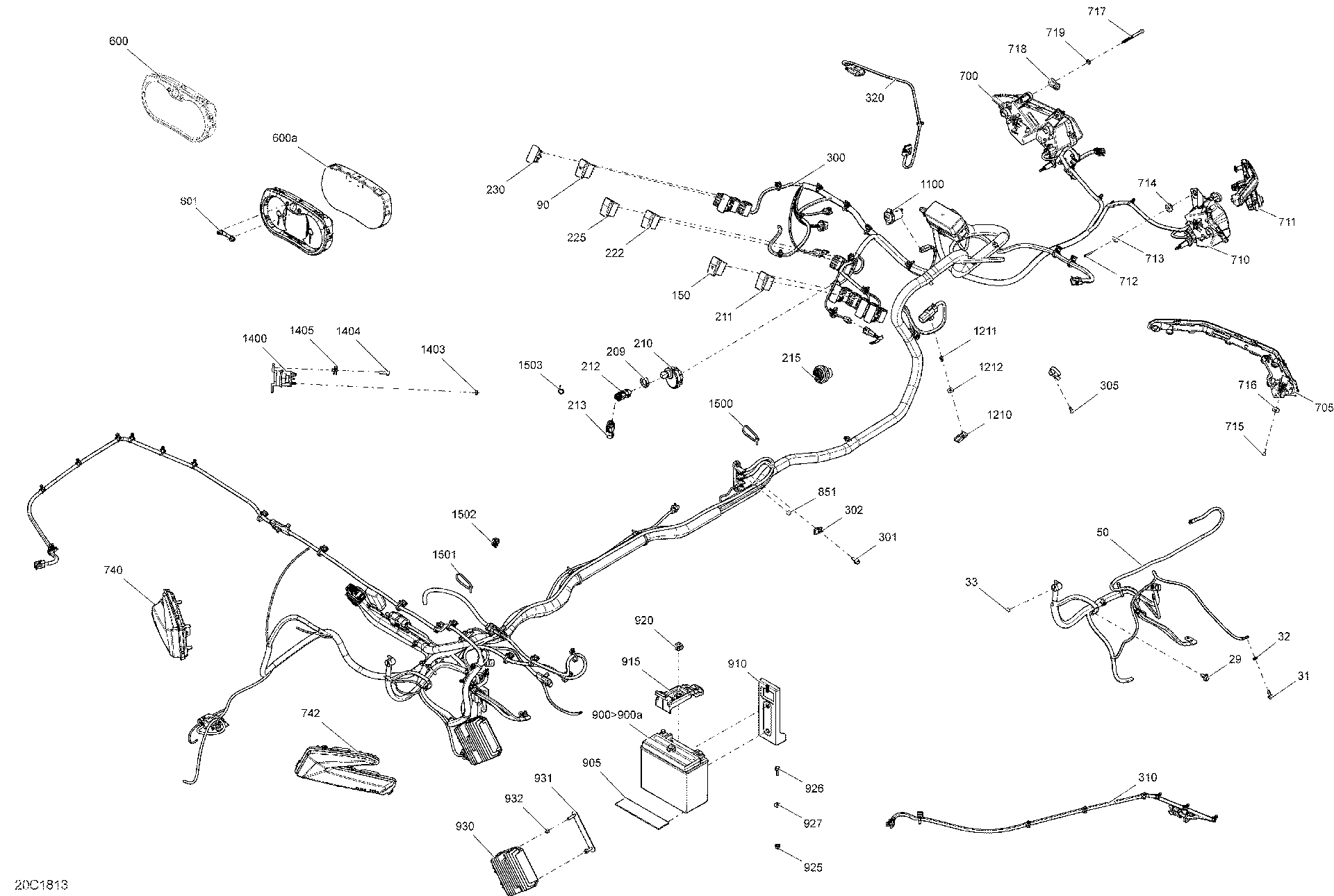 An Image of a Genuine Can-Am Parts Schematic Diagram showing the schematic - ELECTRICAL - SYSTEM