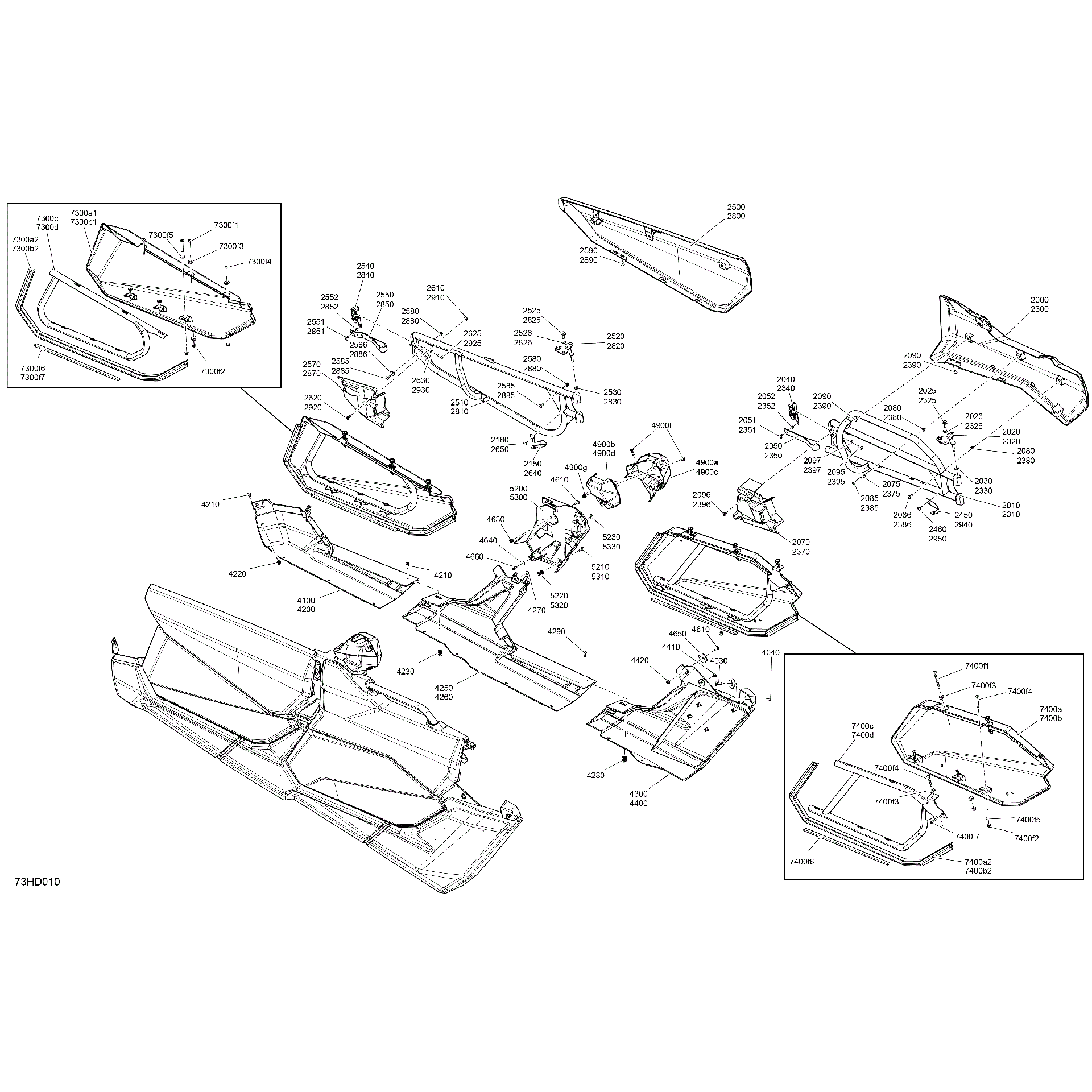 An Image of a Genuine Can-Am Parts Schematic Diagram showing the schematic - BODY - DOORS