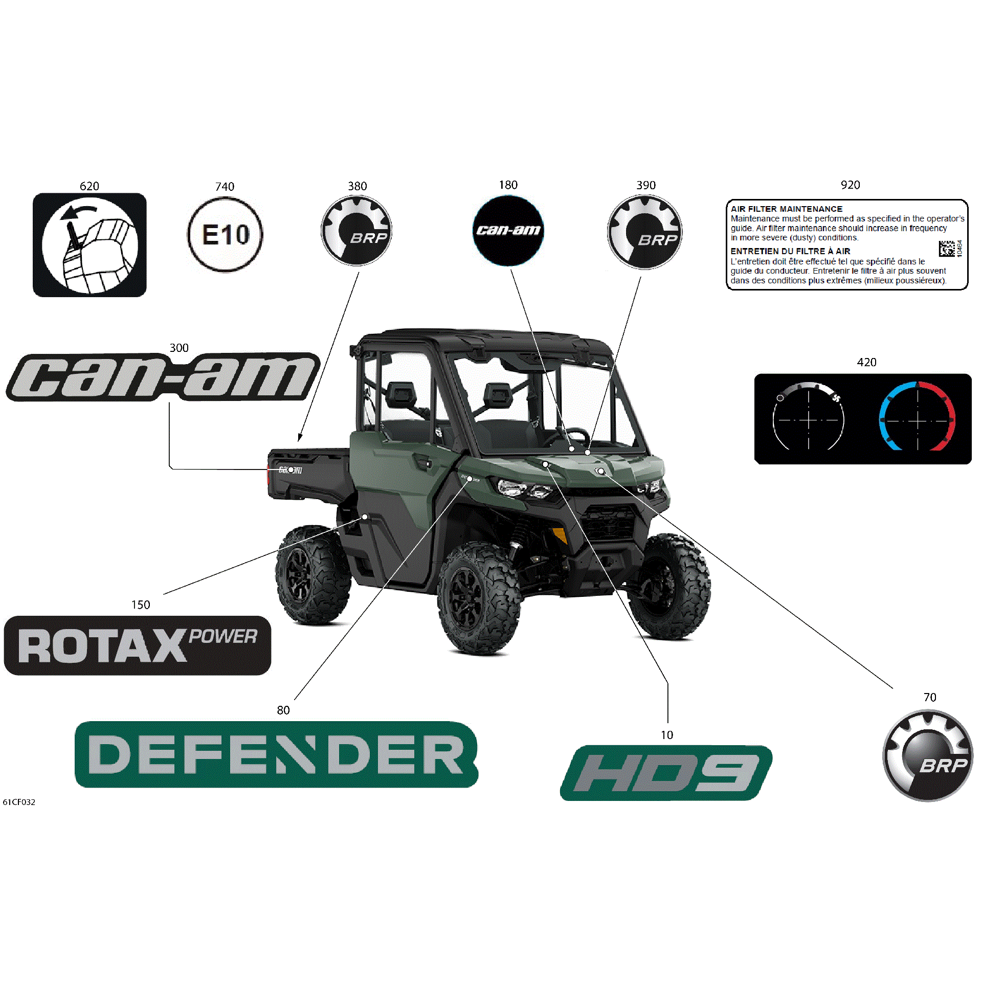 An Image of a Genuine Can-Am Parts Schematic Diagram showing the schematic - BODY - DECALS