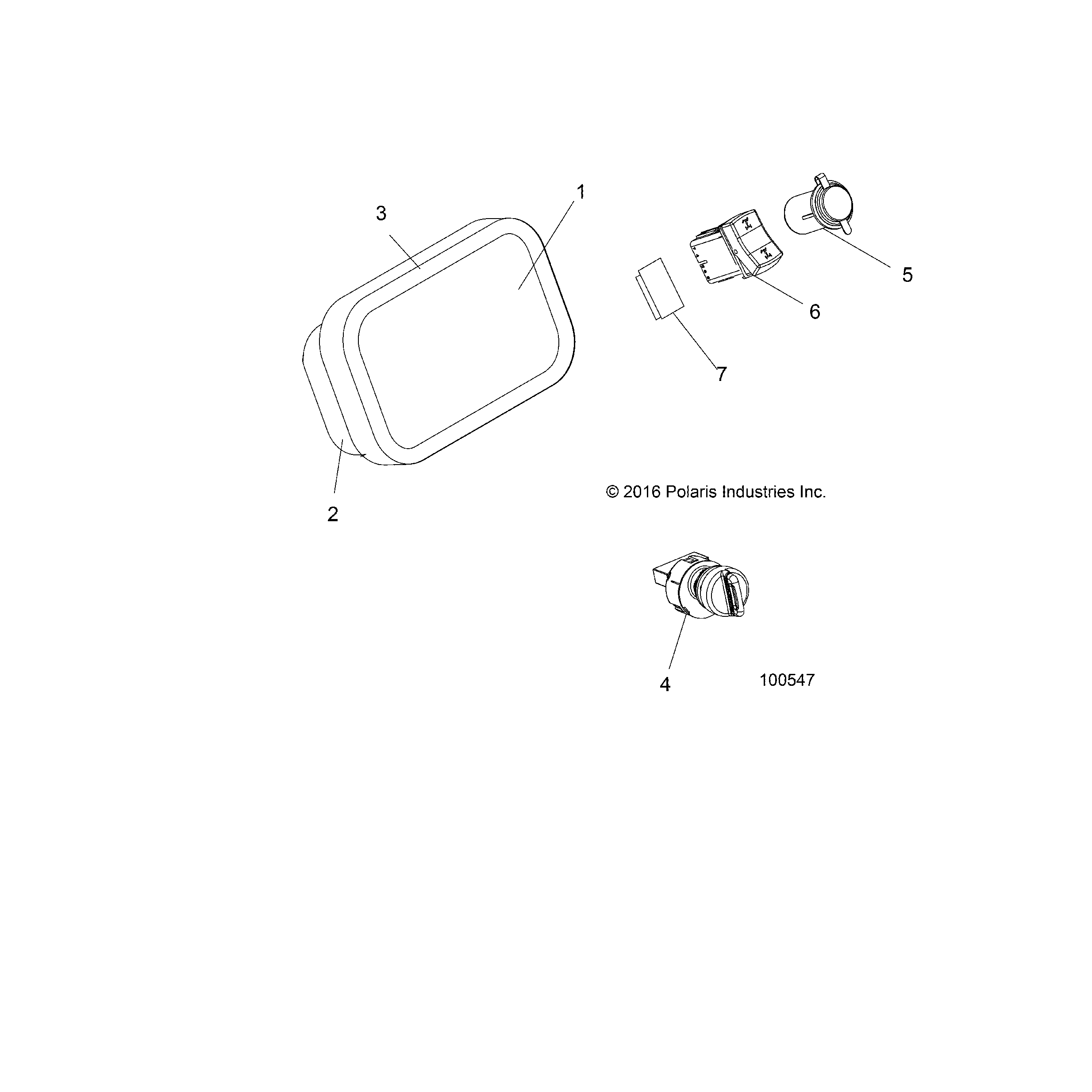 An Image of a Genuine Polaris Parts Schematic Diagram showing the schematic - ELECTRICAL: DASH INSTRUMENTS AND SWITCHES - 2017 POLARIS ACE 570 EFI