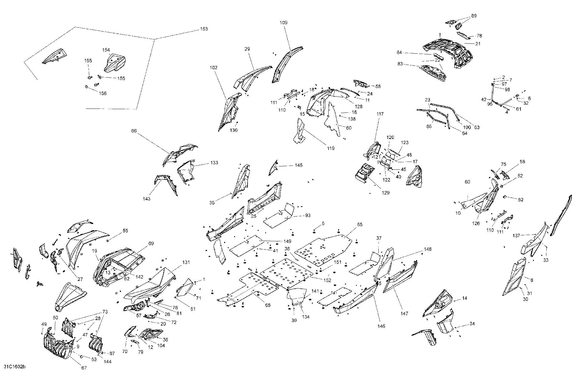 An Image of a Genuine Can-Am Parts Schematic Diagram showing the schematic - BODY AND ACCESSORIES - MAX