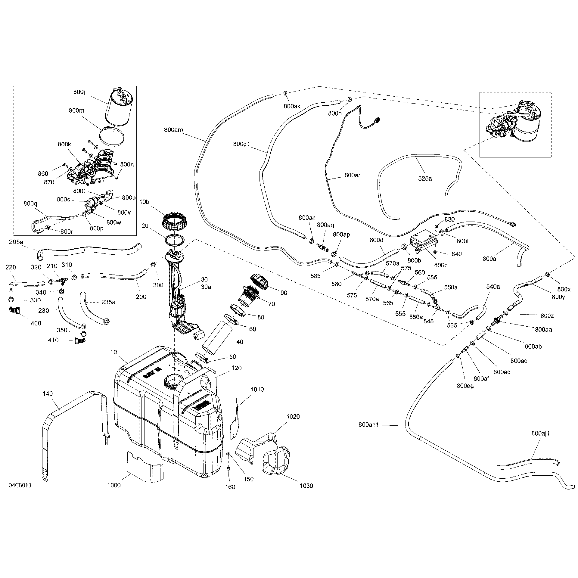 An Image of a Genuine Can-Am Parts Schematic Diagram showing the schematic - ENGINE - FUEL - EVAP