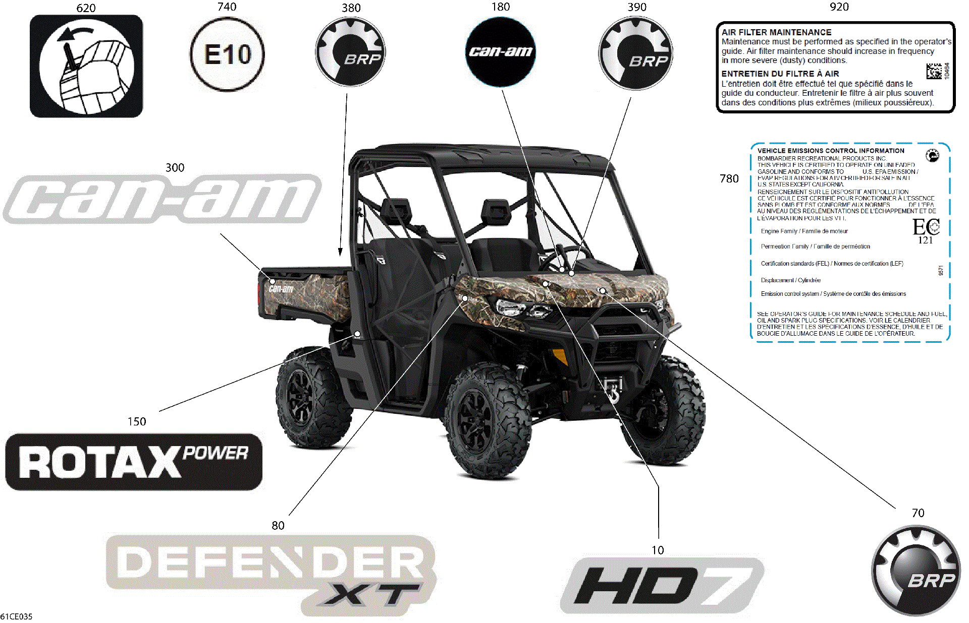 An Image of a Genuine Can-Am Parts Schematic Diagram showing the schematic - BODY - DECALS