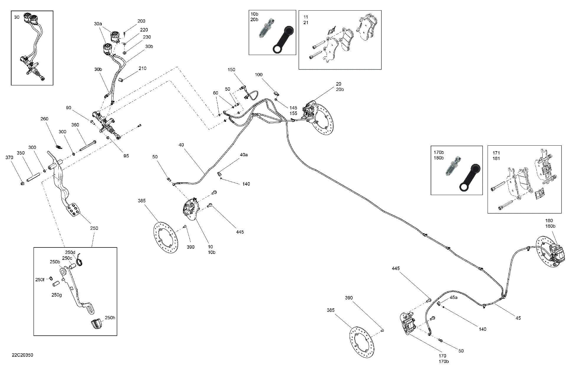 An Image of a Genuine Can-Am Parts Schematic Diagram showing the schematic - BRAKES - CAB