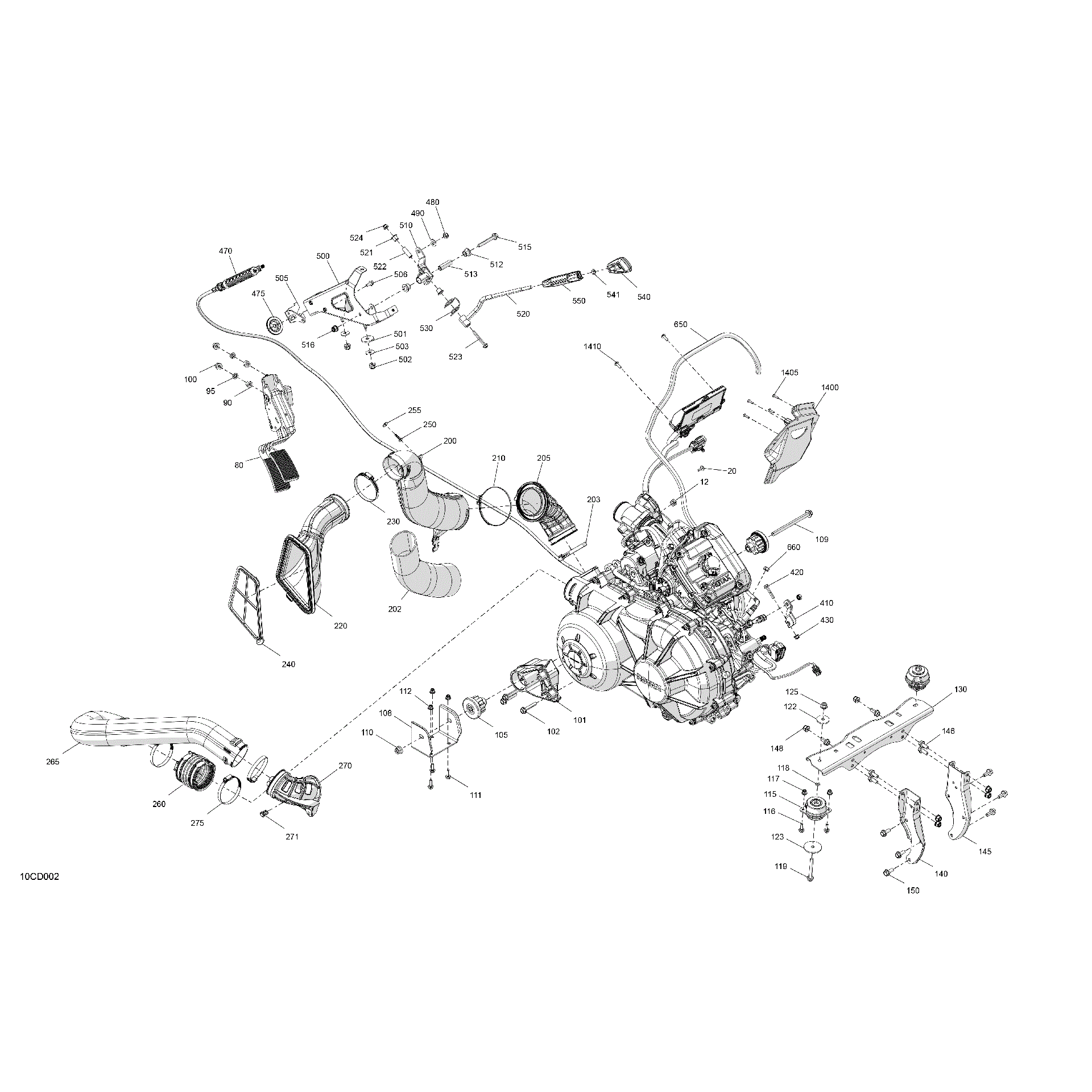 An Image of a Genuine Can-Am Parts Schematic Diagram showing the schematic - ENGINE - SYSTEM