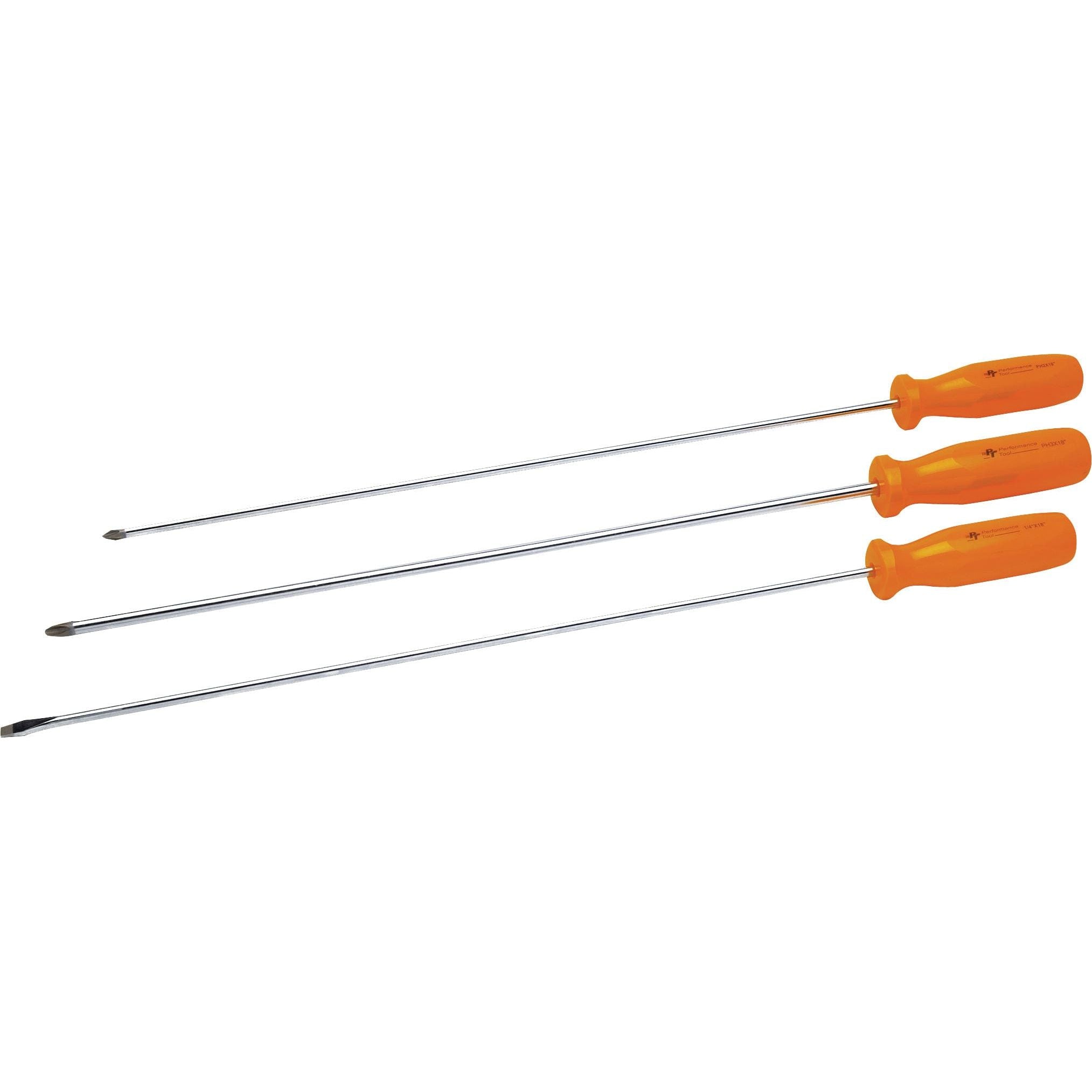 3 Pc Long Screwdriver Set by Performance Tool W924 Hand Tool