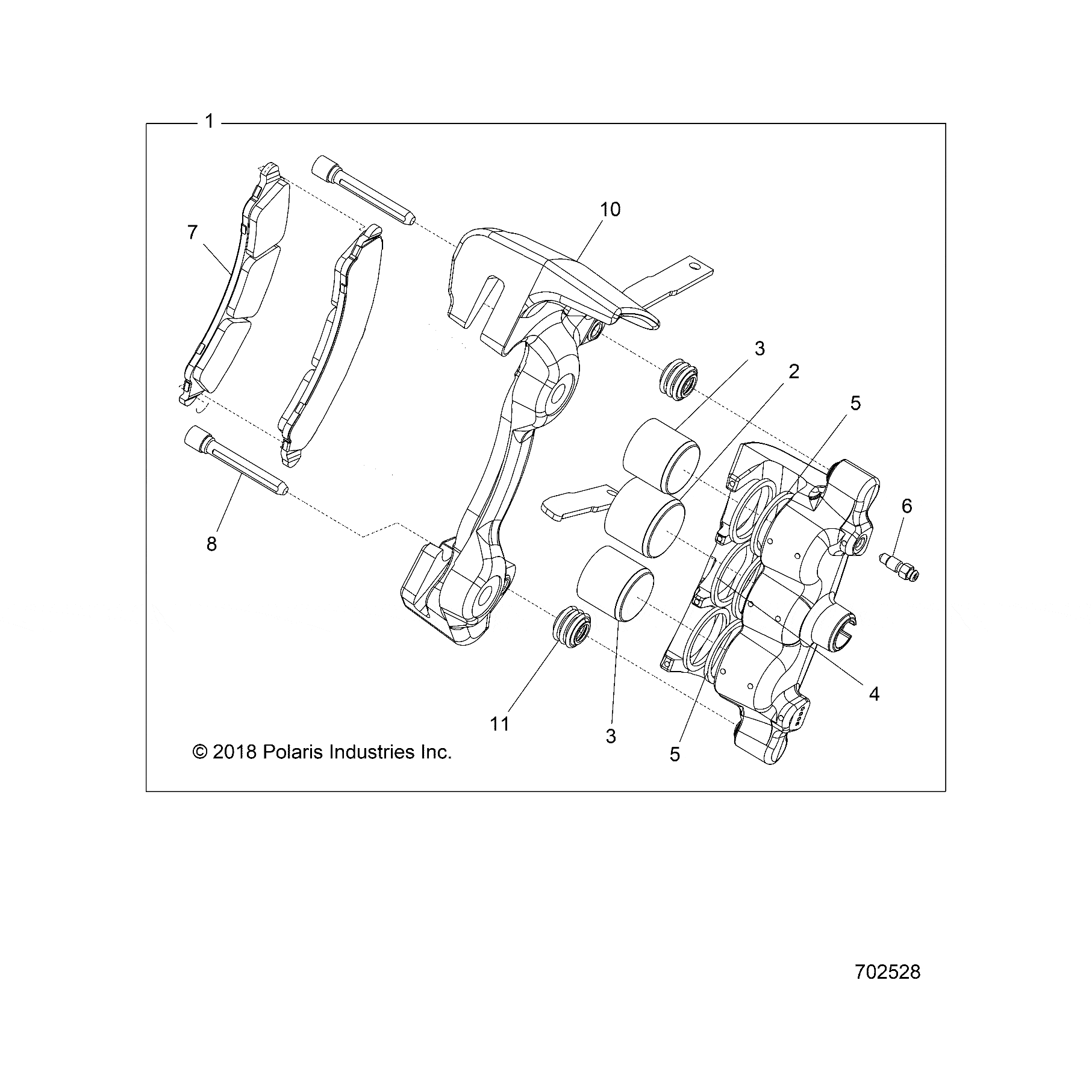 3-Piston Brake Caliper Assembly Fron by Polaris 1913767 OEM Hardware P1913767 Off Road Express
