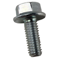 Silver metal M6x16 bolt with a hexagonal head, integrated flange, and threaded shaft.