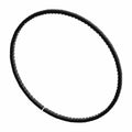 Black circular piston ring oil scraper with textured outer edge and smooth inner surface.