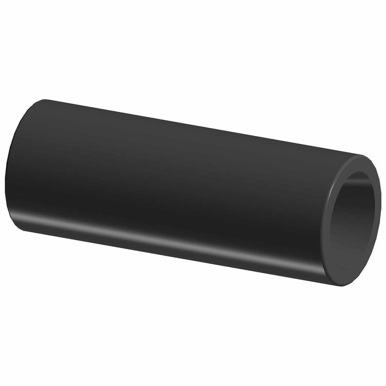 Black cylindrical metal piston pin with hollow center, smooth surface, 18mm diameter.