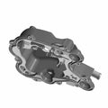 Gray metal front valve cover with gasket groove and mounting holes for Indian motorcycles.