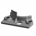Gray metal lower cam drive guide with mounting holes and a raised guiding tab.