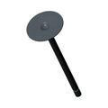 Black metal intake valve with a flat, circular head and long cylindrical stem.
