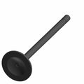Black metal exhaust valve with flat circular head and long cylindrical stem.