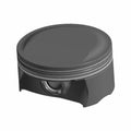 Matte black motorcycle engine piston with smooth flat top and grooved sides.