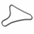Gray triangular chain auxiliary drive with smooth rounded edges and a continuous loop design.