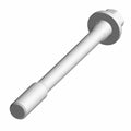 Silver hex flange screw with long threaded shaft and flat hexagonal head.